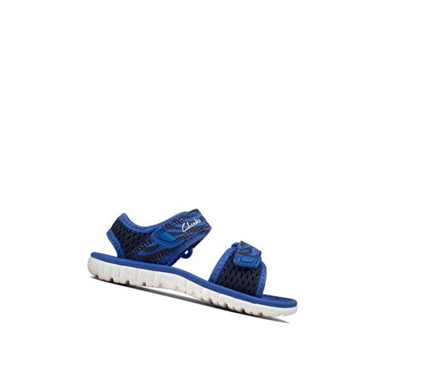 Chaussures Casual Clarks Surfing Tide Garcon Bleu Marine | QZBJ10674