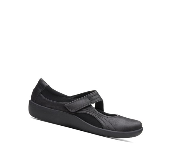 Chaussures Cuir Clarks Sillian Bella Larges Fit Femme Noir | GSRL35092