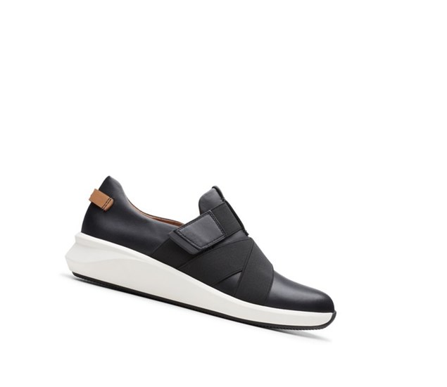 Chaussures Cuir Clarks Un Rio Brides Cuir Femme Noir | KBZC74802