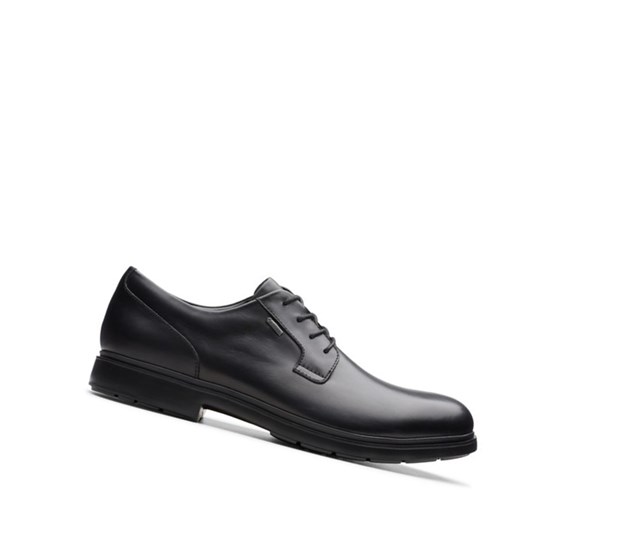 Chaussures Cuir Clarks Un Tailor Go Gore-tex Cuir Larges Fit Homme Noir | INAO60134